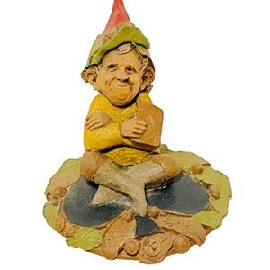 Tom Clark figurine gnome elf SIGNED sculpture Cairn vtg book Ace leaf hat wizard